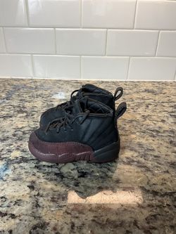 Air Jordan 12 Retro A Ma Maniere (TD) Size 5c Black Burgundy