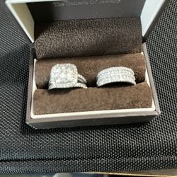 Jared Wedding Set: Engagement Ring & Anniversary Ring 