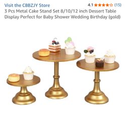 3 Tiered Gold Metal Dessert Stands