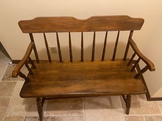 Vintage Wood maple Deacon’s bench 1930s