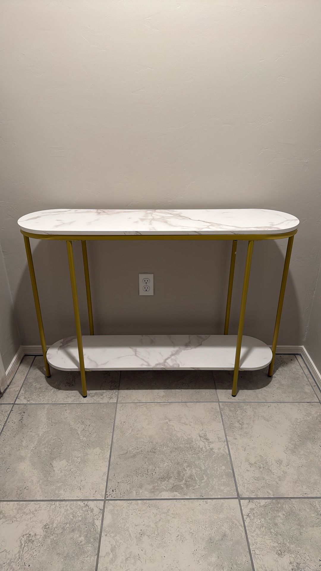 Gold & White Accent Table