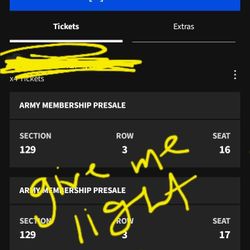 BTS Las Vegas Tickets (4x Available)