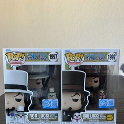 EXCLUSIVE LE CHASE BUNDLE Rob Lucci w/ Hattori One Piece Funko Pop #1997 Hat