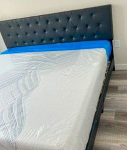 New King Size Bed Frame With MATTRESS New Bedroom Furniture Bed SET King Platform Bed With Mattress 