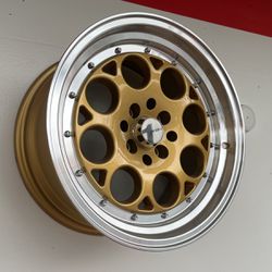 16x8 4x100 4x114.3 +25 OffsetGold And Silver Rims Financing Available For As Low As $1