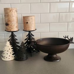 Set of Rustic Woodsy Christmas or Country Cabin, Farmhouse decor (everything included)
