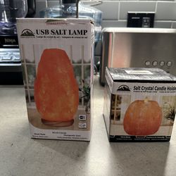 Salt Lamp And Salt Candle Holder