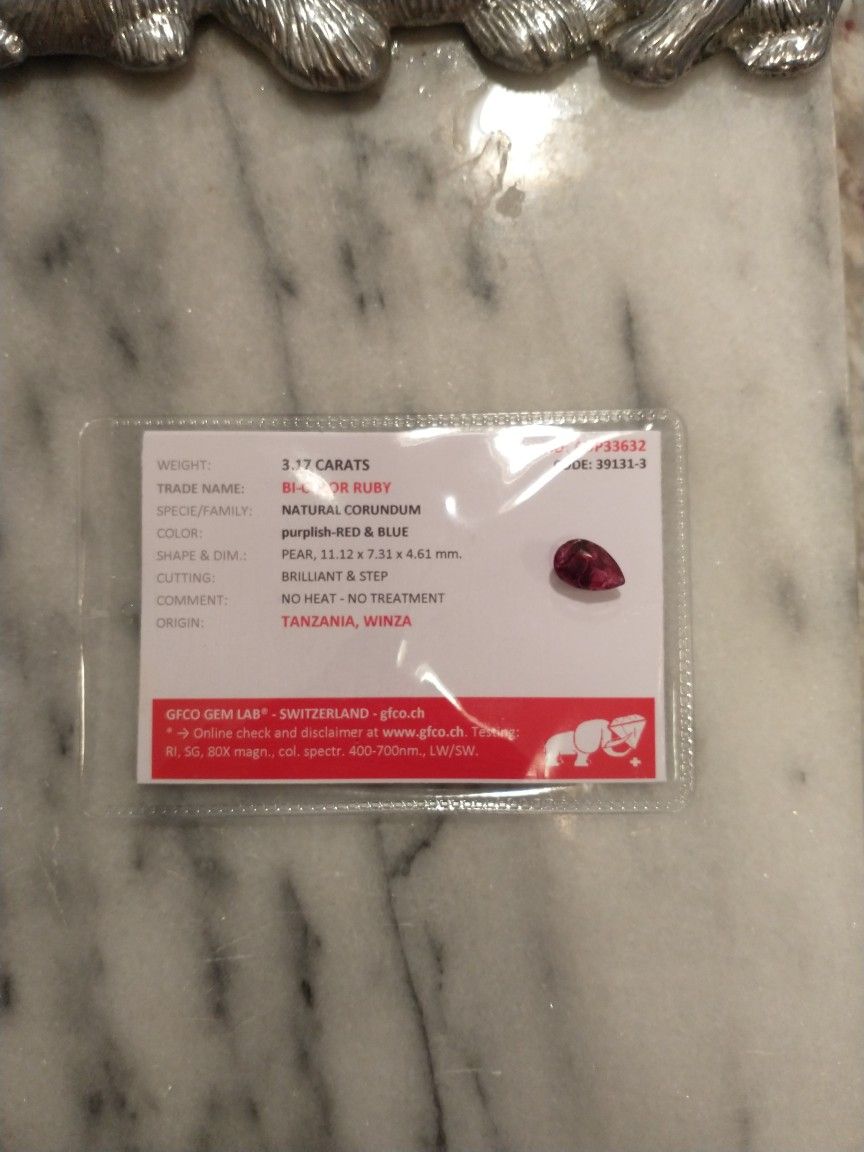 3.17 CRT BI-COLOR RUBY GFCO CERTIFIED
