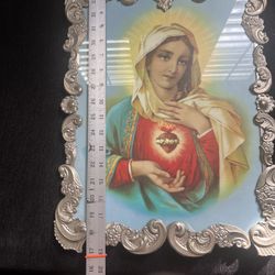 Immaculate Portrait of Mary Tin Frame