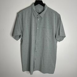 Vuori Bridge Short Sleeve Button Down Shirt Mens XL Raindrop Stone V184