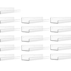 upsimples 16 Pack Acrylic Shelves for Wall Storage