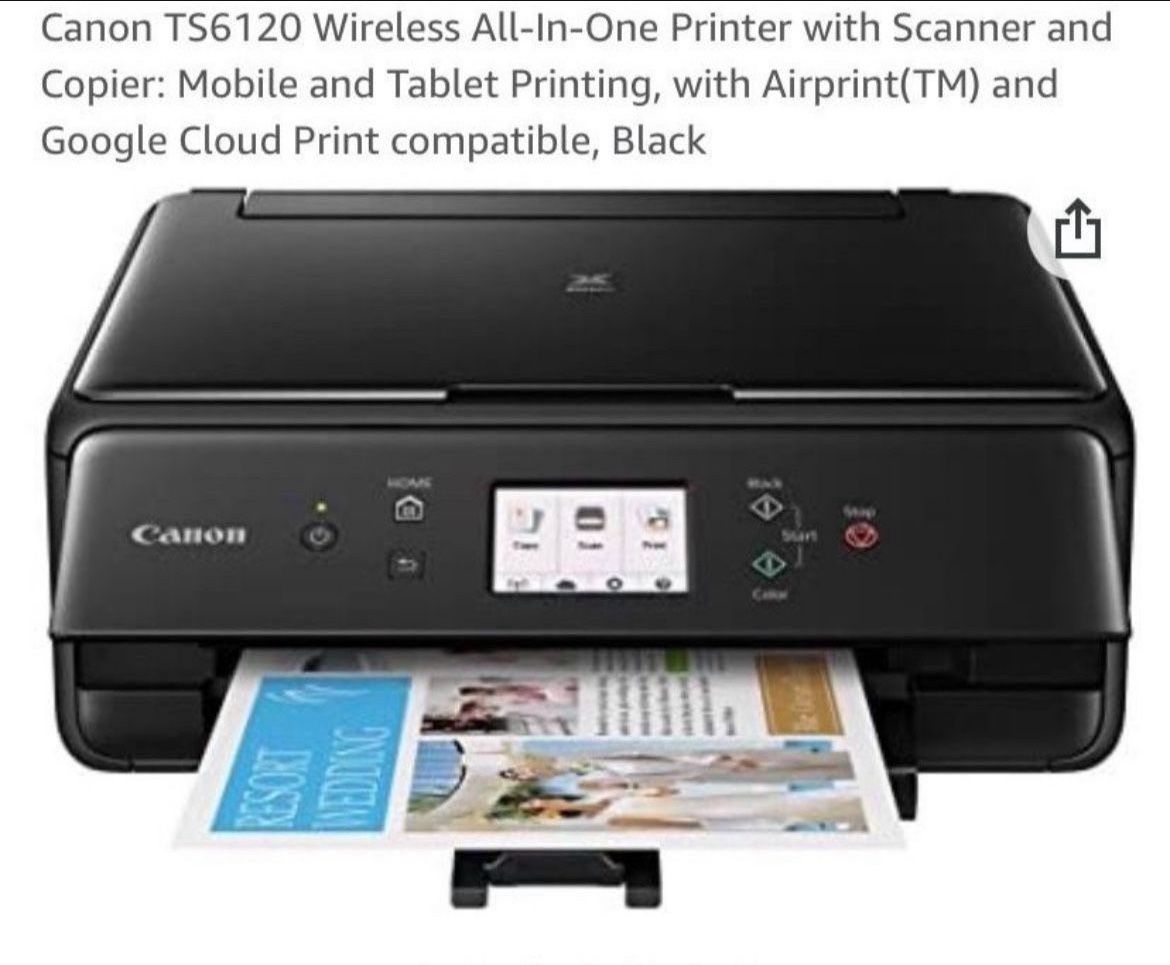 Canon TS6120 Wireless All-In-One Printer with Scanner and Copier + New 1 Pcs -Ink Cartridge