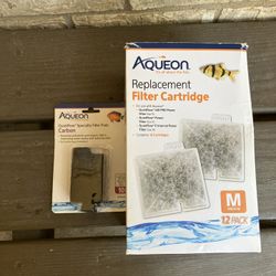 Aqueon 12 Pack Medium Replacement Filter Cartridges and 4 Pack Carbon Pads