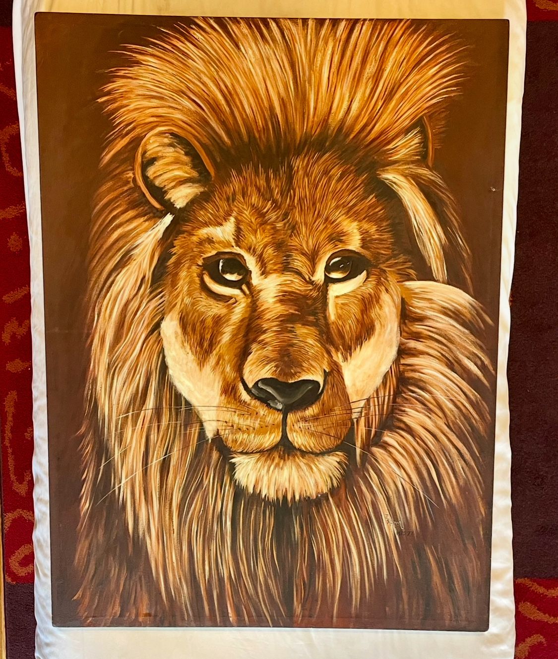 Original Painting - Bust of Male African Lion