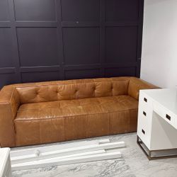 Brown Leather CB2 Couch