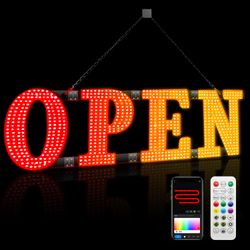 Open Box Lemon Nova 48x16 LED Open Sign w/ Smart App & Remote Control