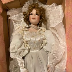 Wedding Dress Porcelain Doll
