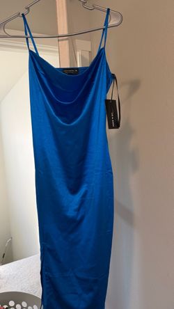 Liz & Sara Blue Satin Slip Dress – Size M