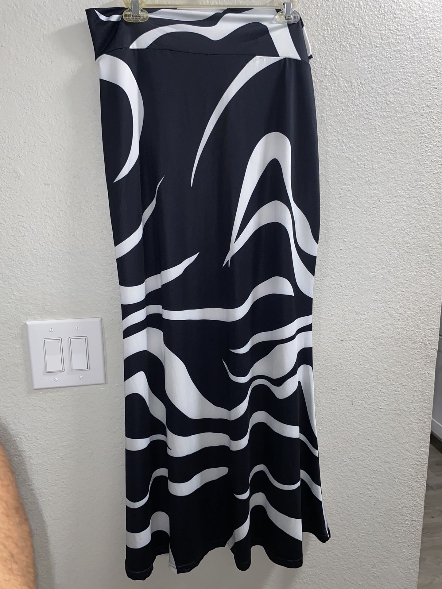 2XL Zebra Print Maxi Skirt