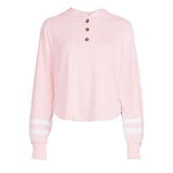 No Boundaries ‘Juniors’ Henley Pullover - XL Starlight pink