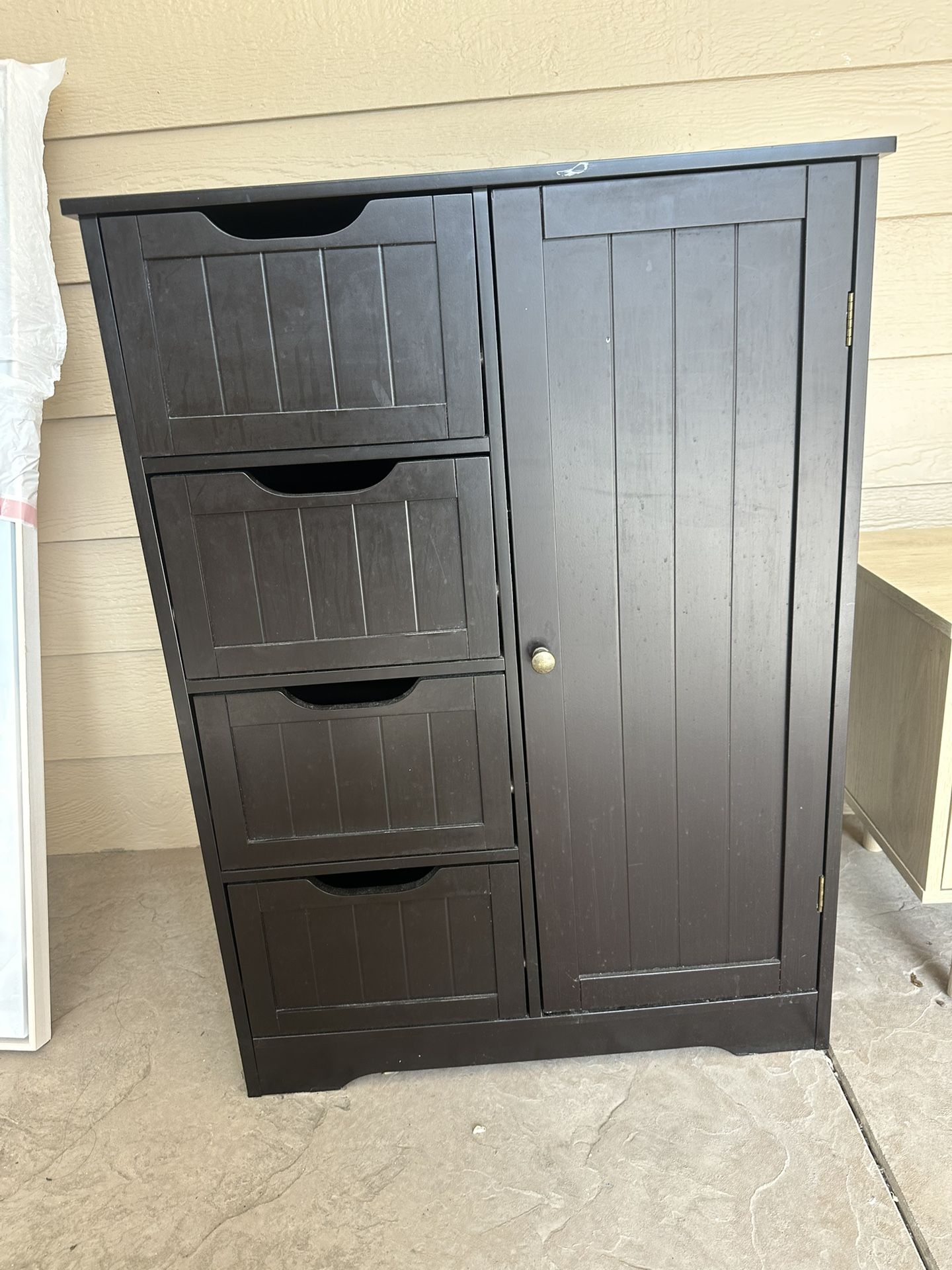 Floor Storage Cabinet (4 Drawers & Single Door)