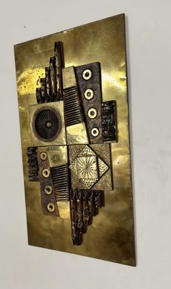 Brutalist Art Wall Sculpture By Stephen Chun Circa 1970’s
