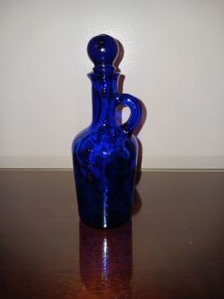 Small Dark Cobalt Blue Jug with top