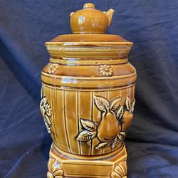 Vintage Pot Belly Stove Shaped Cookie Jar Japan