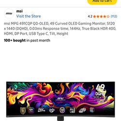 MSI MPG 491CQP OLED Ultrawide 144hz gaming monitor