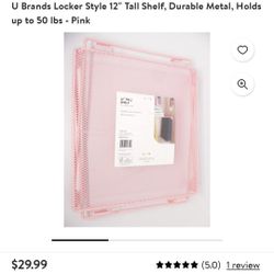 12" stackable locker shelf, pink. 10 Available 