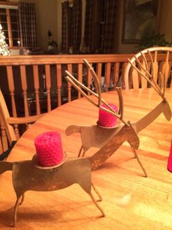 Christmas metal Reindeer candle holders