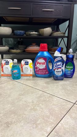 Persil 84oz, Lysol, Palmolive, Glade, Gain