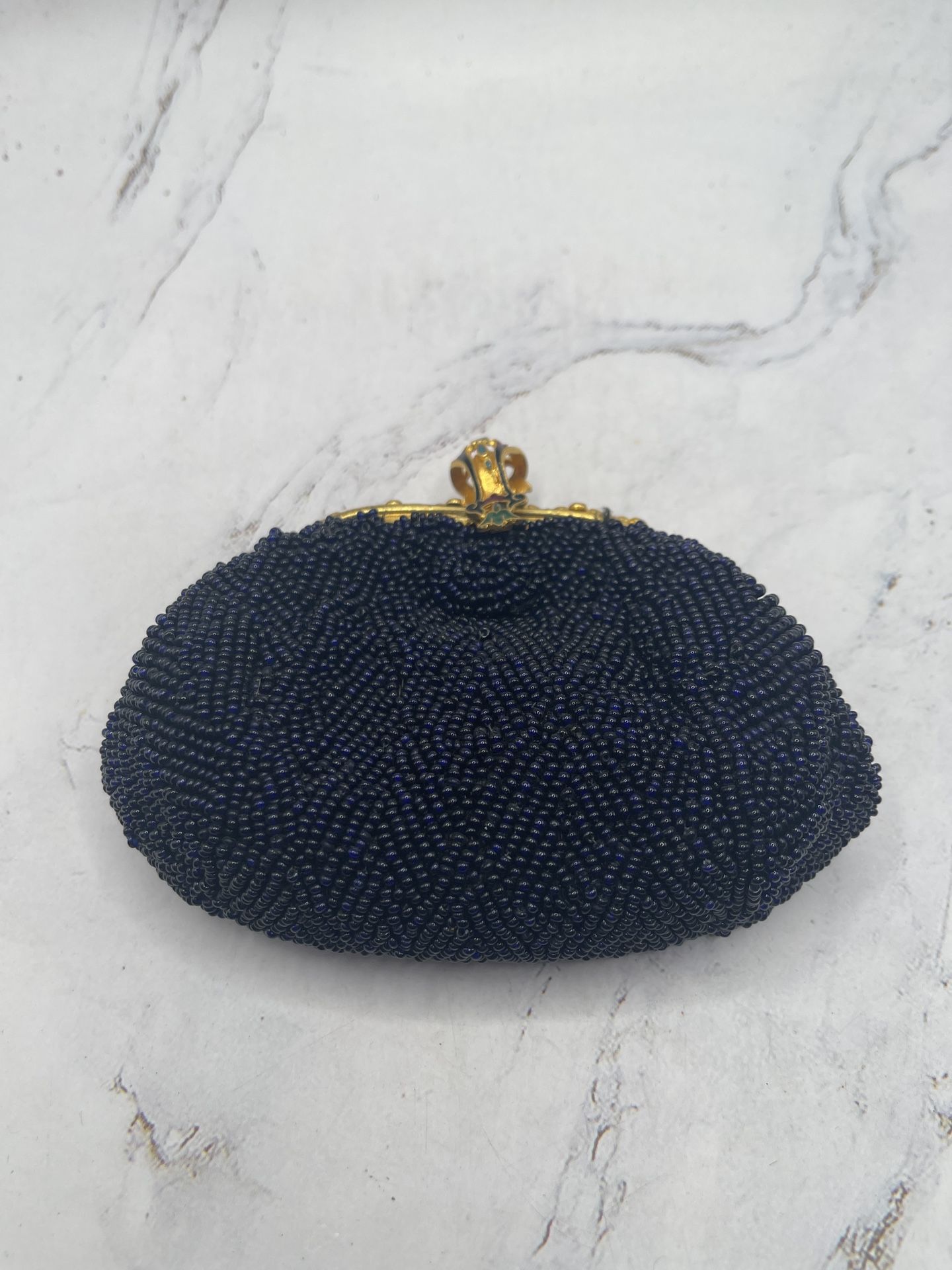 Saks Fifth Avenue Vintage 1950th Beaded Lined Coin Purse Made In France