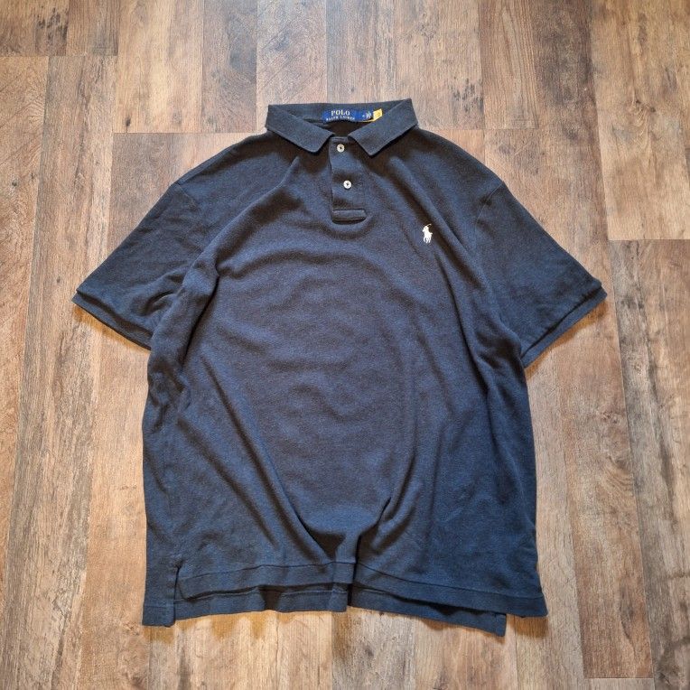 Polo Ralph Lauren Gray white pony Short Sleeve Polo Shirt Men's