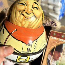 This is a Vintage 1979 Bristol Ware Roly Poly Cowboy Tobacco Tin.  