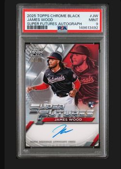 James Wood Topps chrome black PSA 9