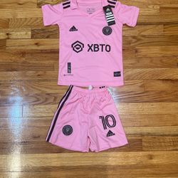 Kids Messi Inter Miami soccer Kit/Full set Pink Home
