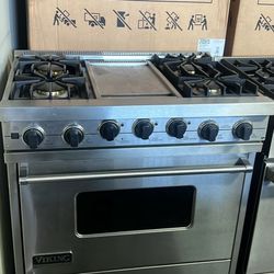 Viking 36”Wide Dual Fuel Range Stove Stainless Steel 