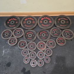 Complete 195lb Marcy Standard 1inch Weight Plate Set 