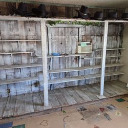 Shelves barnwood display