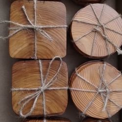Handmade Pine Wooden Coasters 