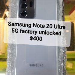 Samsung NOTE 20 ULTRA 5G FACTORY UNLOCKED 