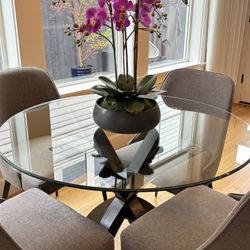 Glass Top Dining Table Set