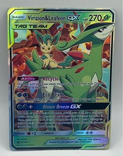 Non TCG Pokemon Virizion & Leafeon Tag Team Fan Art Card