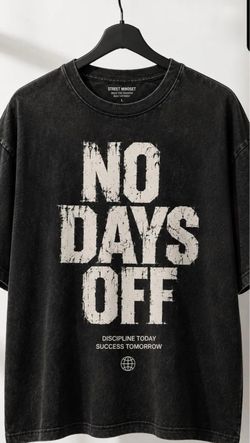 No Days Off Graphic Tee in color black