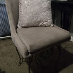 Velvet Chair For Vanity Or Living Room(light Mauve)