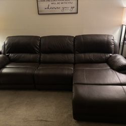 Brown Leather Couch 