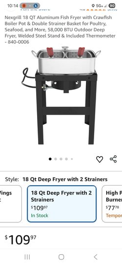 18 qt deep fryer with 2 strainers