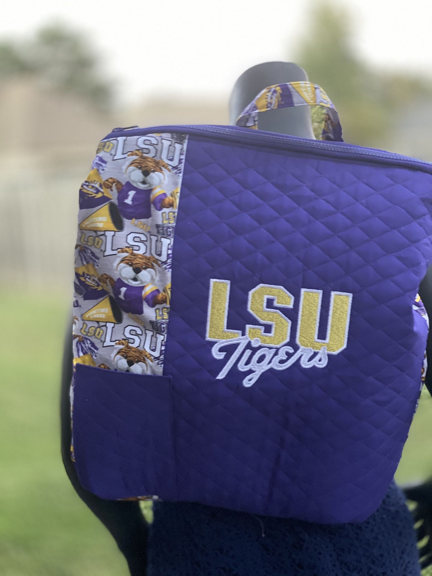 HANDMADE Quilted LSU Backpack