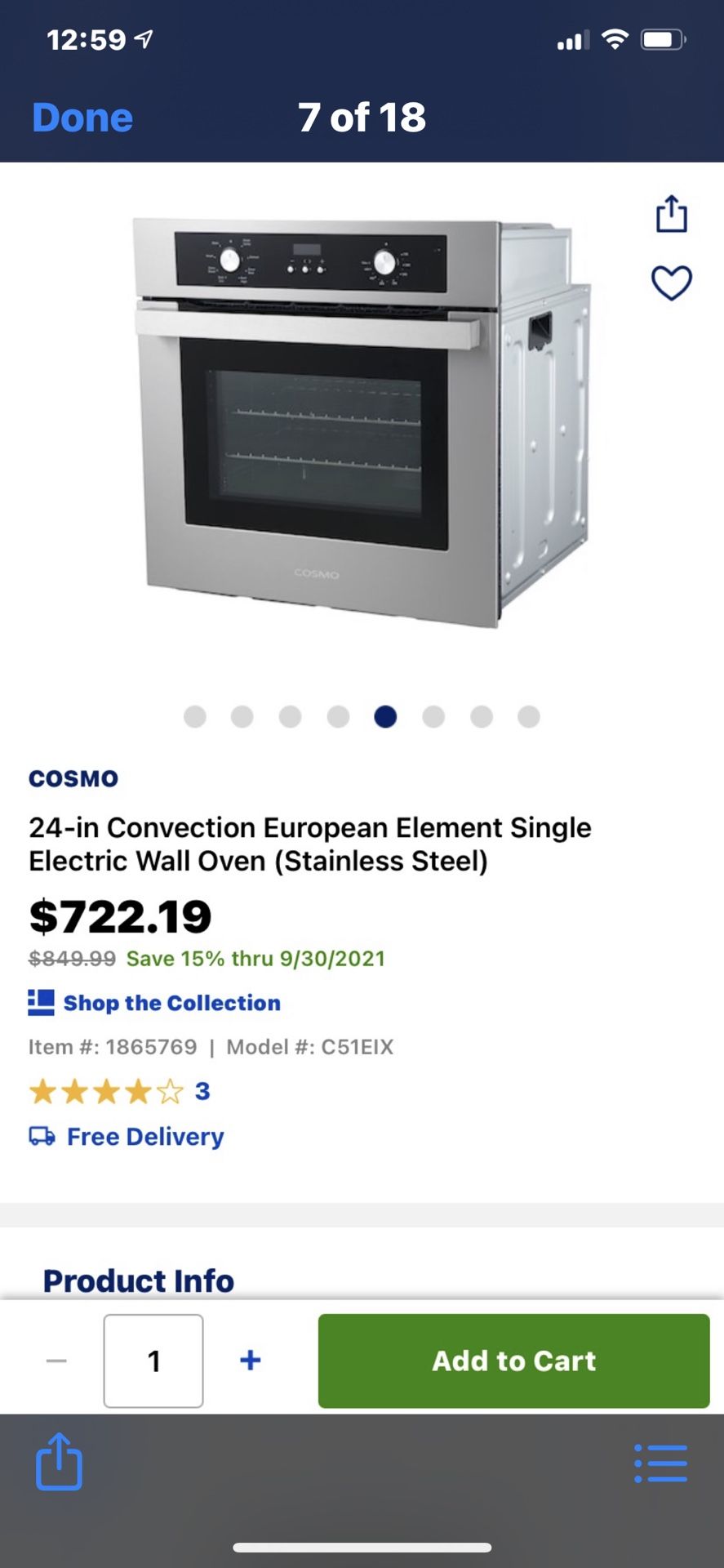 24-in  Convection Oven 